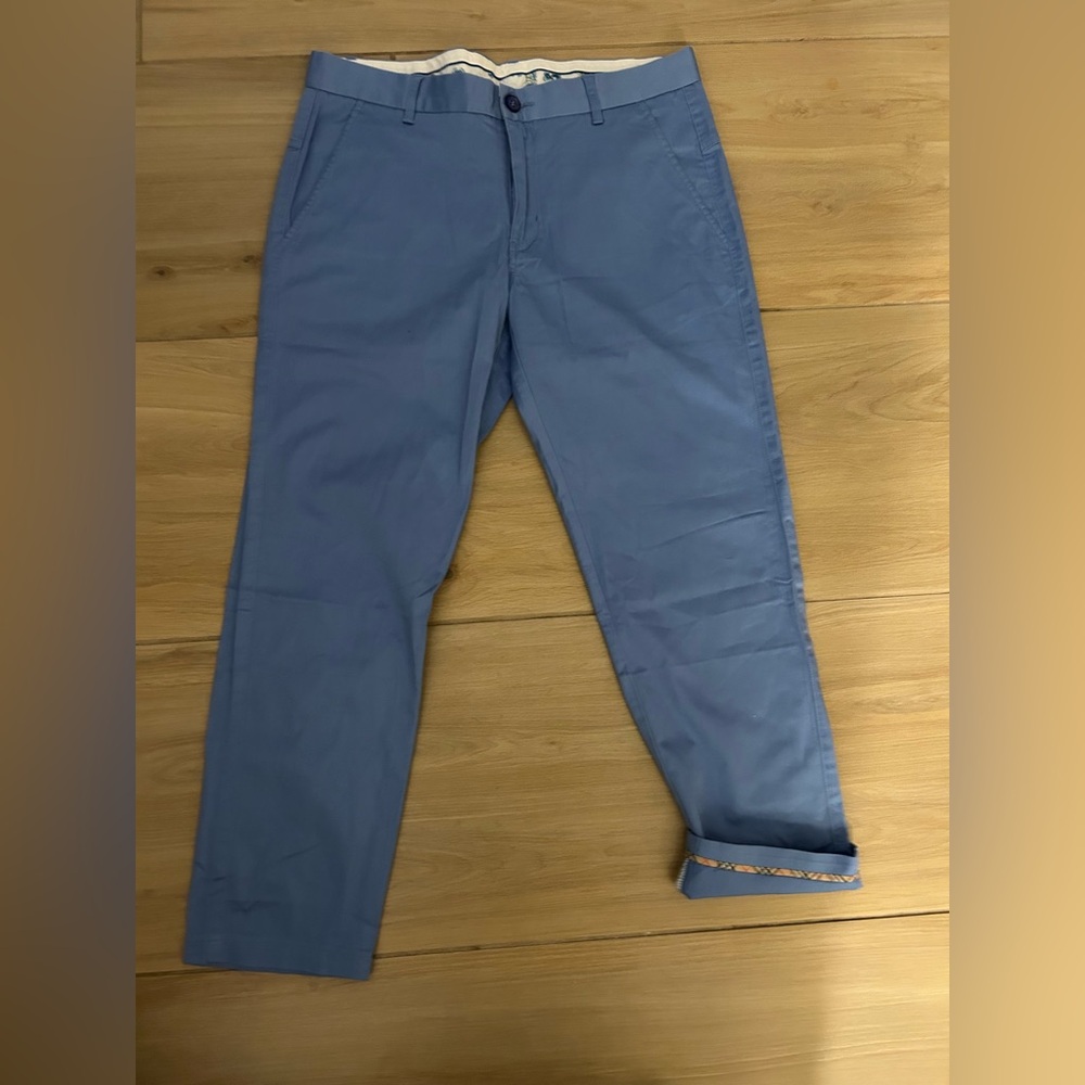 NEW Mens Blue 100% Cotton Chino Pants 34/27